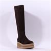 Marco Moreo Stockholm Side Zip Knee High - Brown Suede